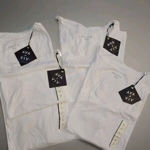 Ava & Viv Womens 2X/ 1-3X White Tank‎ Top Summer Casual Basic